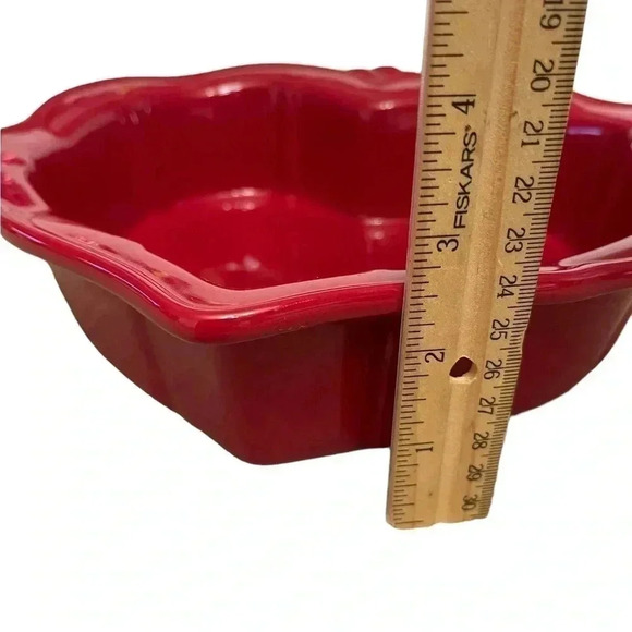 Princess House Pavillion Berry Heart Shaped Red Bake and Serve Bowl Pan - Picture 8 of 14